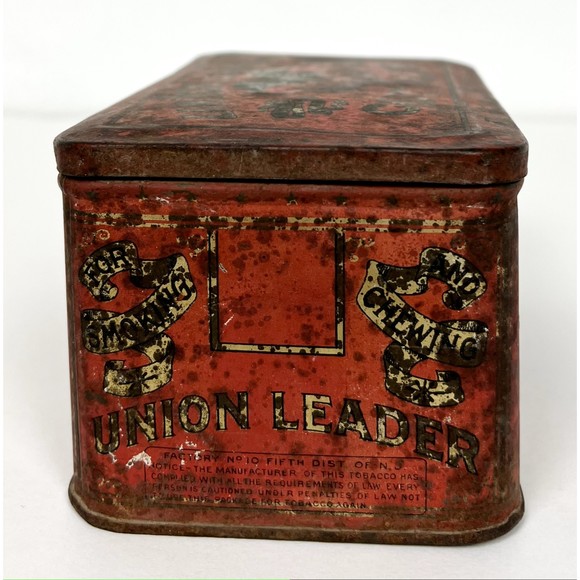 C. 1900-1920s Union Leader Cut Plug for Smoking Chewing Lorillard Tobacco Tin - Picture 3 of 8